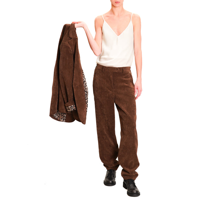 Souvenir-500-line velvet trousers - dark brown