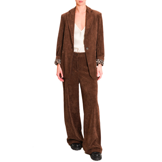 Souvenir-Palazzo trousers velvet 500 lines - dark brown