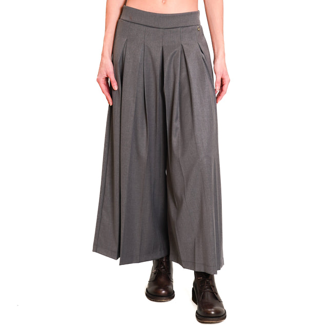 Souvenir-Pleated elastic back skirt - grey