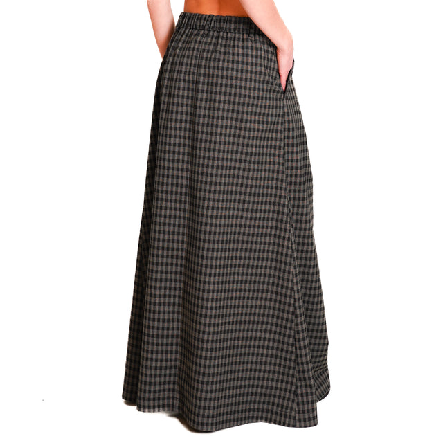 Souvenir-Skirt with front slit - black/beige