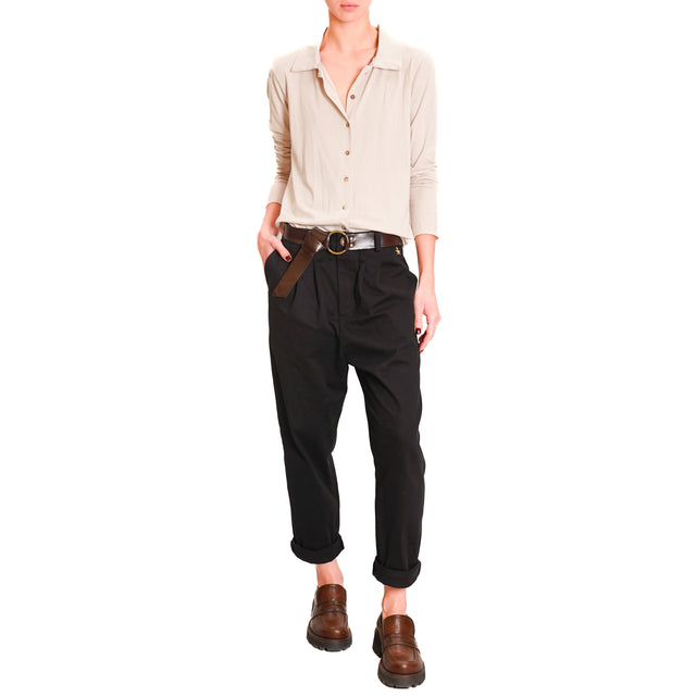 Souvenir-Pinces trousers with belt - black