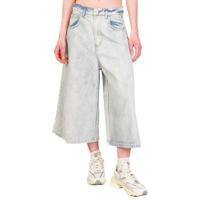 Souvenir-Bermuda jeans wide leg - denim chiaro