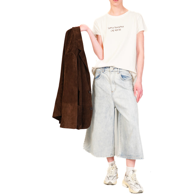 Souvenir-Bermuda jeans wide leg - denim chiaro