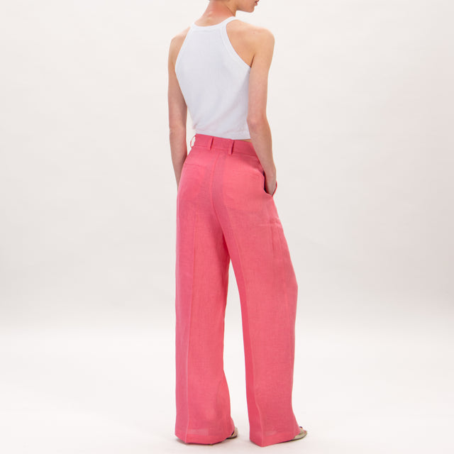 Vicolo-Pantalone lino palazzo con pinces - bubble