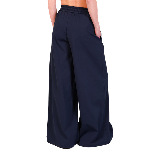 Tensione in-Pantalone elastico con coulisse - blu