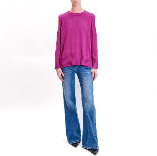 Tensione in-Maglia cut out misto cashmere - malva