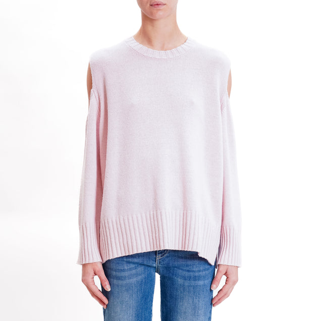 Tensione in-Maglia cut out misto cashmere - rosa