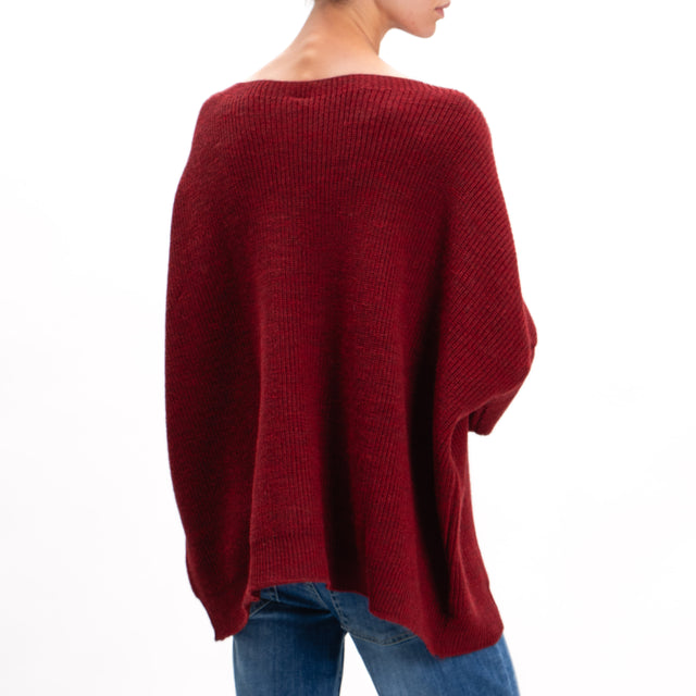 Tension in-Maglia over alpaca blend boat neckline - Bordeaux