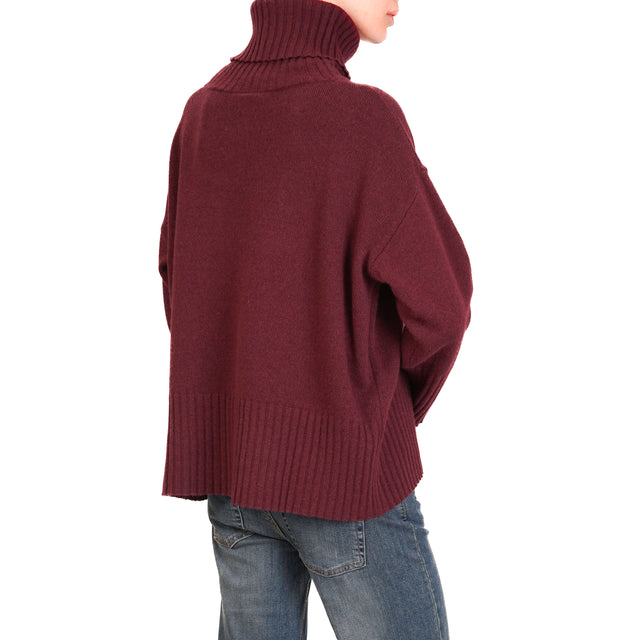 Tensione in-Maglia collo alto misto cashmere - Bordeaux