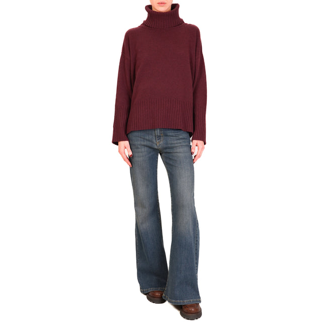 Tensione in-Maglia collo alto misto cashmere - Bordeaux