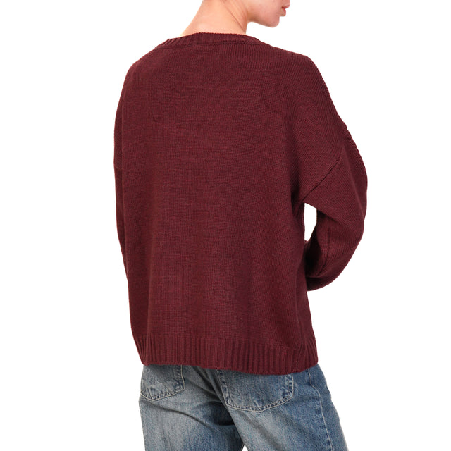 Tensione in-Maglia orsetto con paillettes - Bordeaux