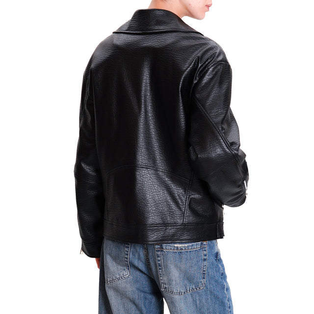 Tension in-Jacket leatherette jacket - black