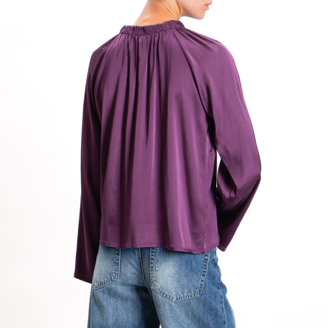 Tensione in-Blusa collo elastico in satin elasticizzato - winter bloom