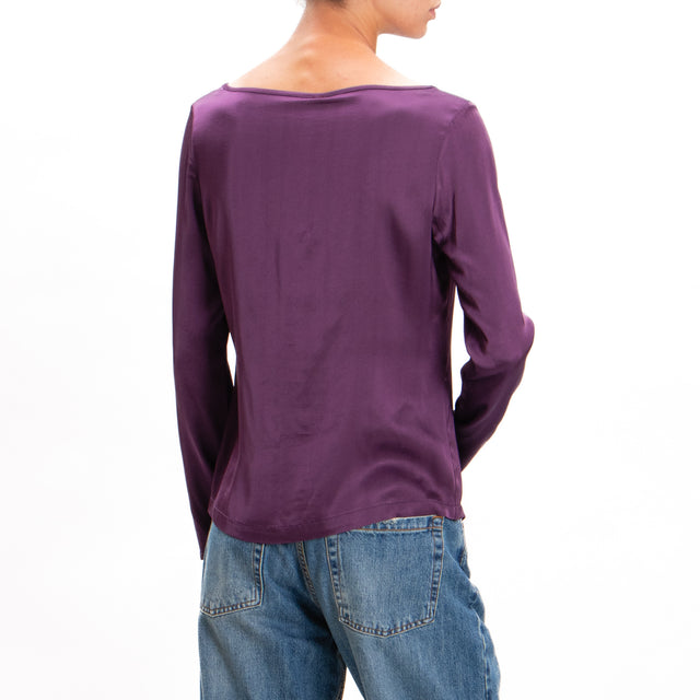 Tensione in-Blusa cut out in satin elasticizzato - winter bloom