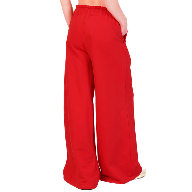 Tensione in-Pantalone in felpa con coulisse - rosso