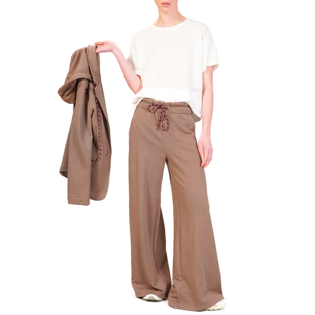 Tensione in-Pantalone in felpa con coulisse - moro