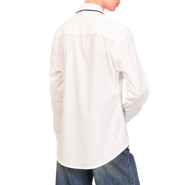 Tensione in-Camicia cotone con cravatta - bianco/nero