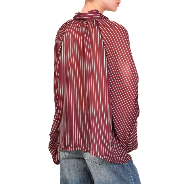 Tensione in-Blusa mussola righe - bordeaux/panna