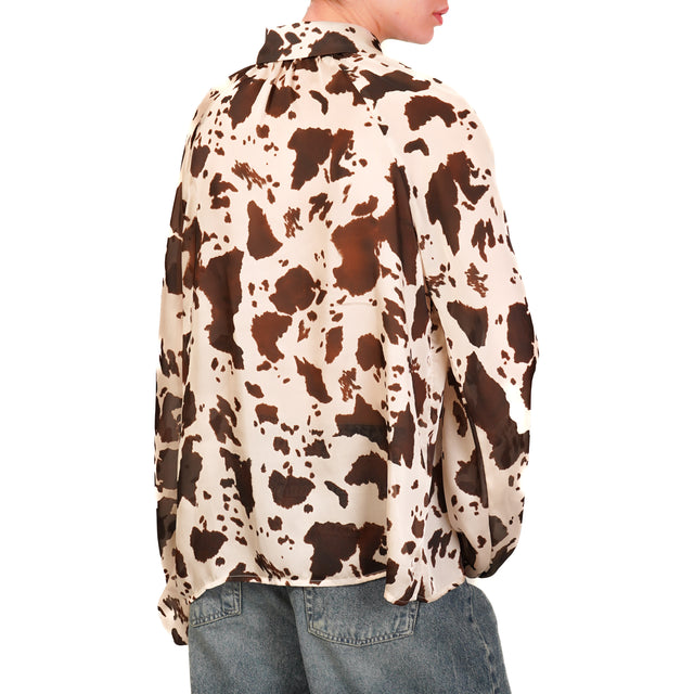 Tensione in-Camicia cow print - beige/moro