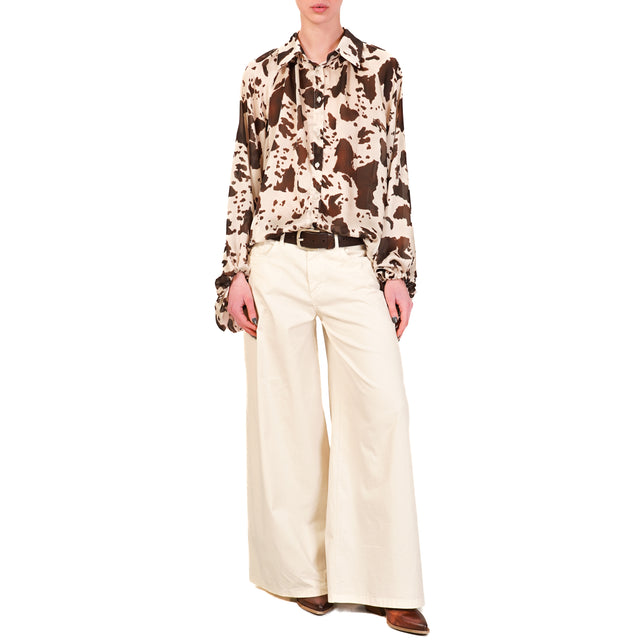 Tensione in-Camicia cow print - beige/moro