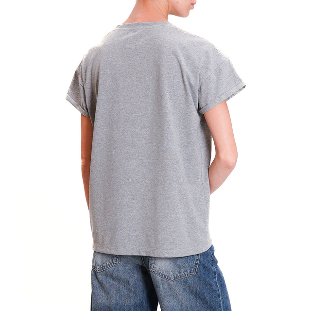 Tension in-T-shirt with pins - grey