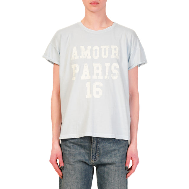 Tensione in-T-shirt "AMOUR PARIS" - azzurro