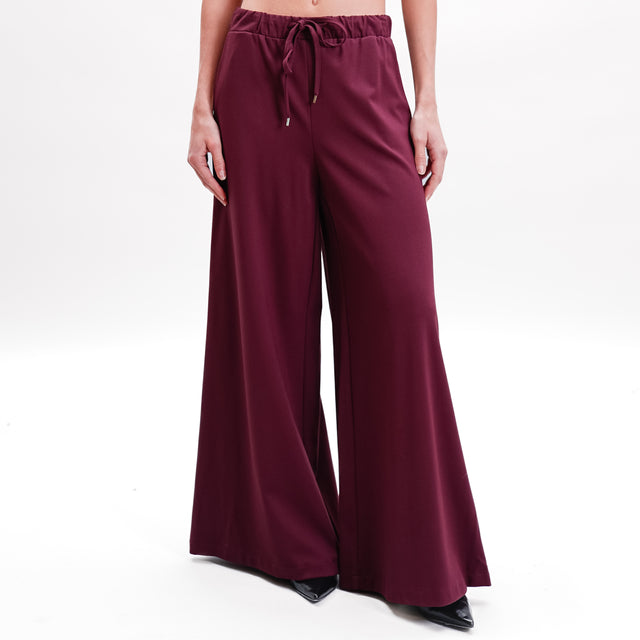 Tensione in-Pantalone punto milano con coulisse - Bordeaux