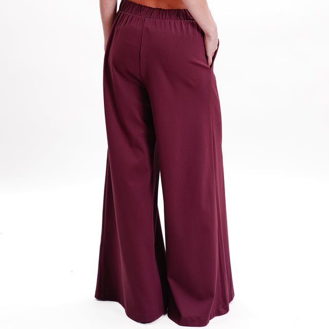 Tensione in-Pantalone punto milano con coulisse - Bordeaux