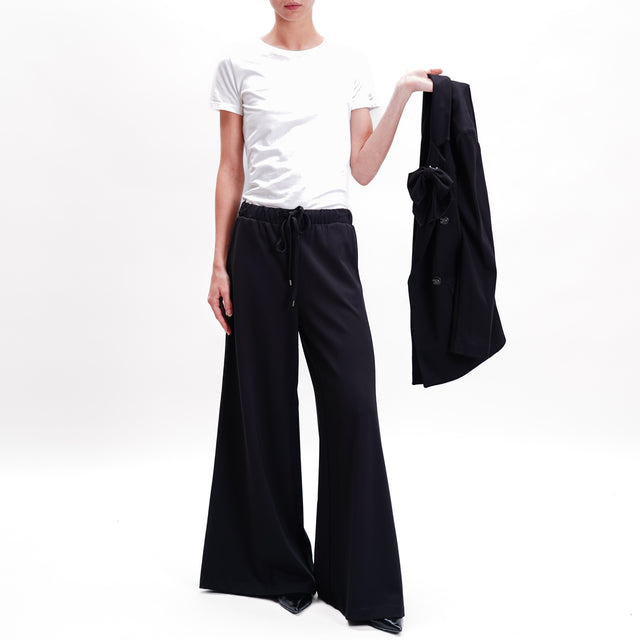 Tensione in-Pantalone punto milano con coulisse - nero