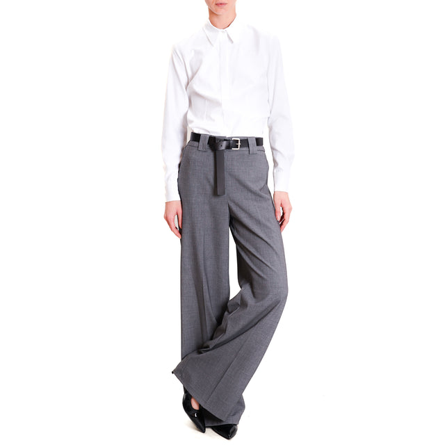 Tensione in-Pantalone palazzo con cintura - grigio medio melange