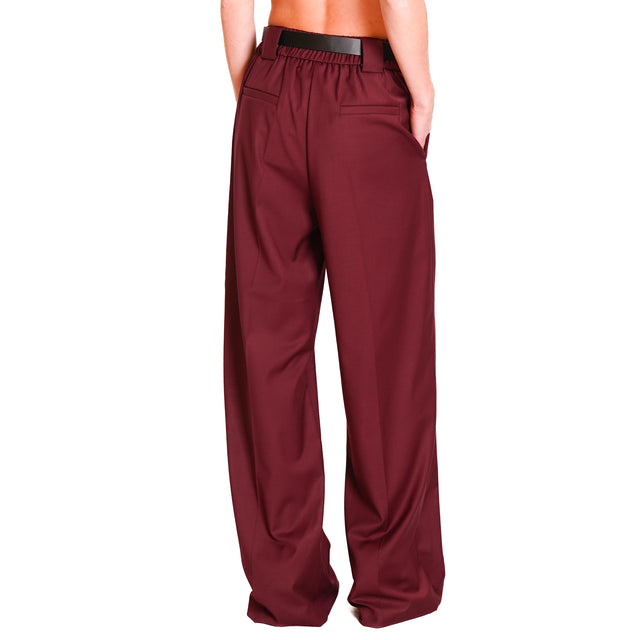 Tension in-Pant elastic back with belt - Bordeaux