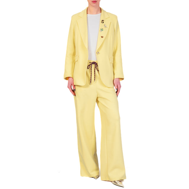 Tensione in-Pantalone felpa con coulisse - giallo