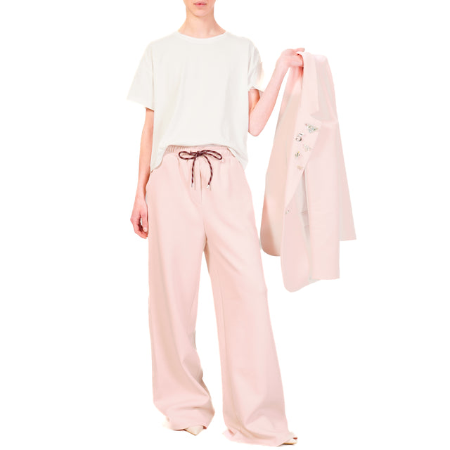 Tensione in-Pantalone felpa con coulisse - rosa