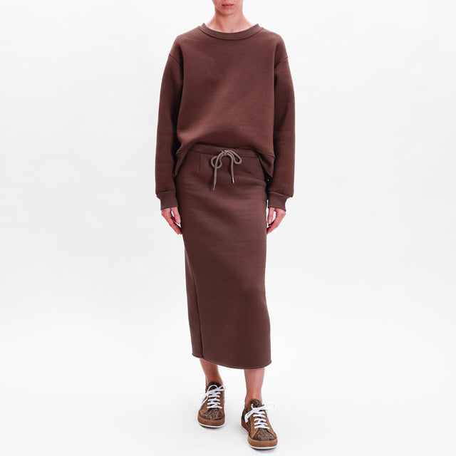 Tension in-Complete sweatshirt + skirt - dark brown