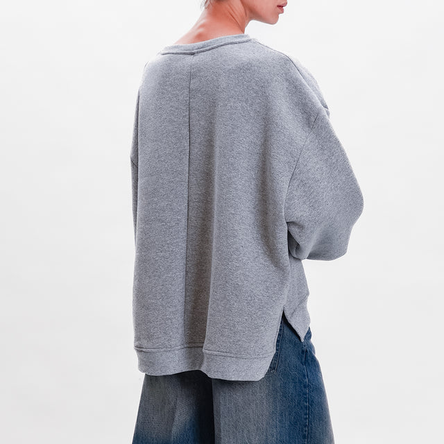 Tension in-Felpa over side slits - melange grey