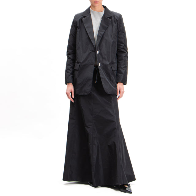 Tension in-Jacket taffeta with jewel buttons - black