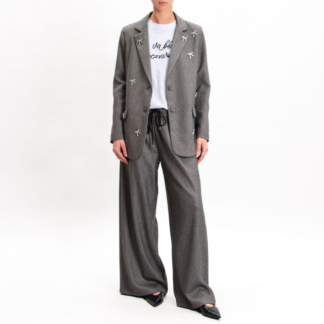 Tensione in-Pantalone con coulisse - grigio