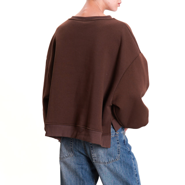 Tension in-Crop sweatshirt with patch- moro