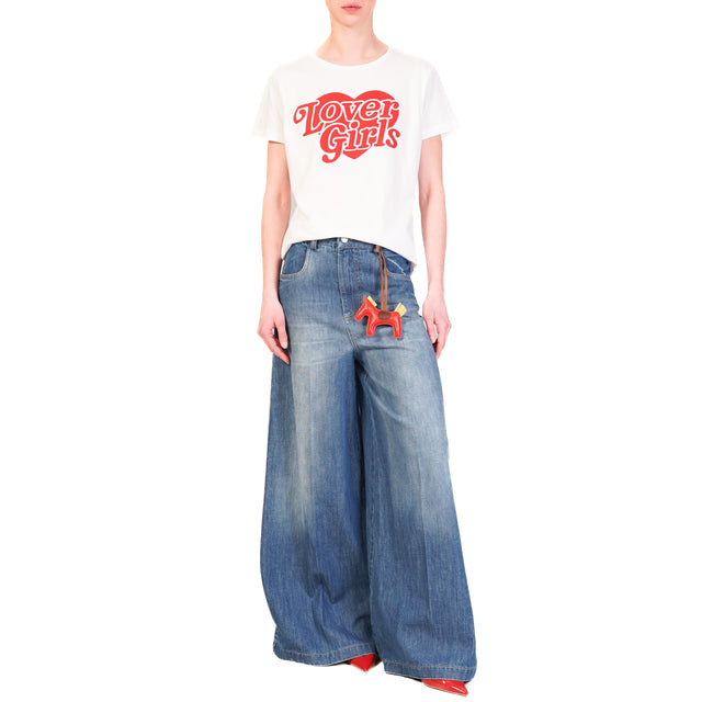 Tensione in-Jeans DORA wide leg con charm - denim