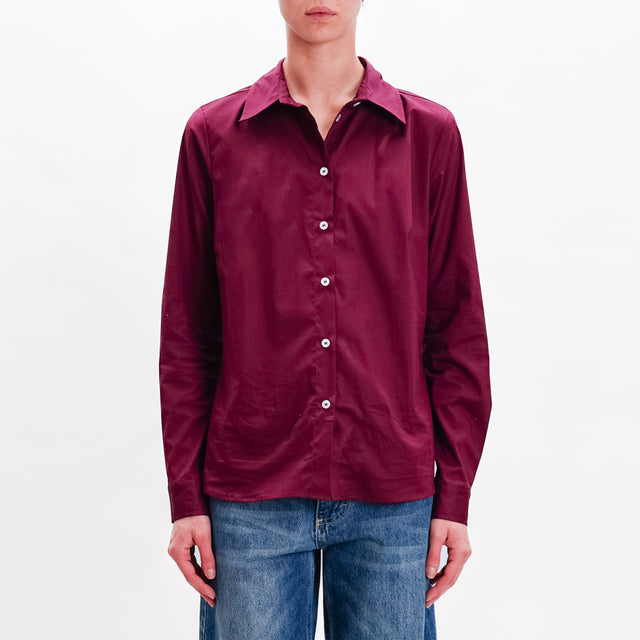 Tension in-Shirt cotton slim fit - Bordeaux