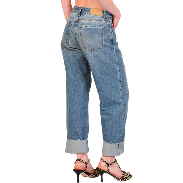 Tensione in-Jeans baggy taglio vivo - denim