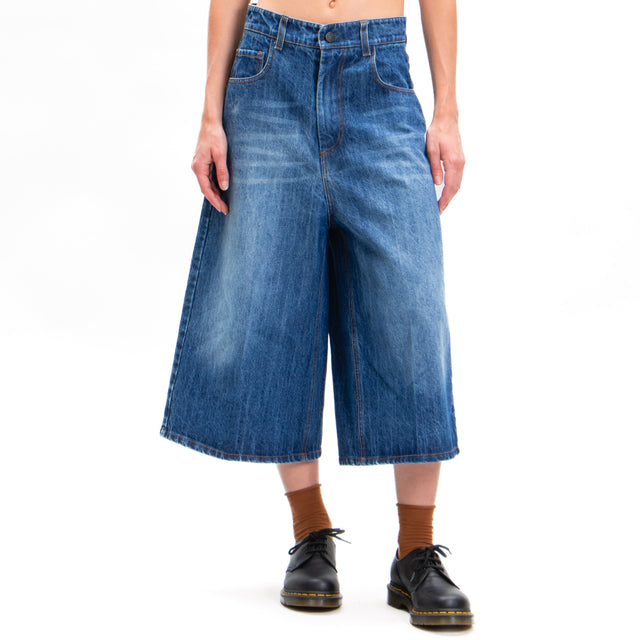 Tensione in-Bermuda wide leg fit - denim