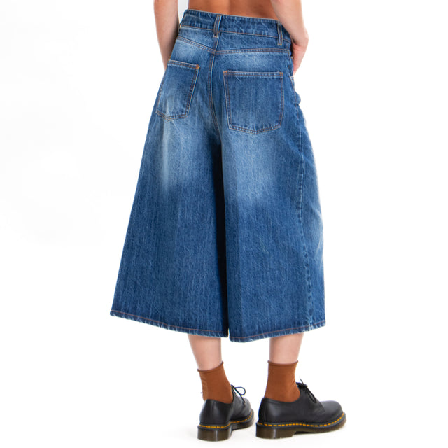 Tensione in-Bermuda wide leg fit - denim