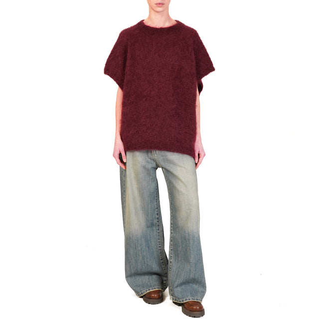 Tensione in-Maglia smanicata mohair - Bordeaux