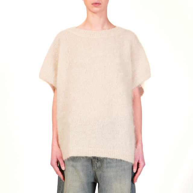 Tensione in-Maglia smanicata mohair - burro