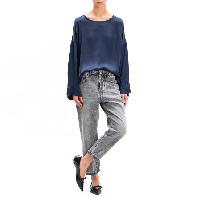 Tensione in-Blusa in satin - blu