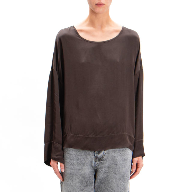 Tensione in-Blusa in satin - moka