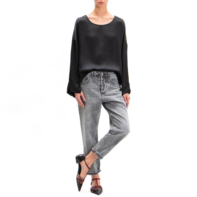 Tensione in-Blusa in satin - nero