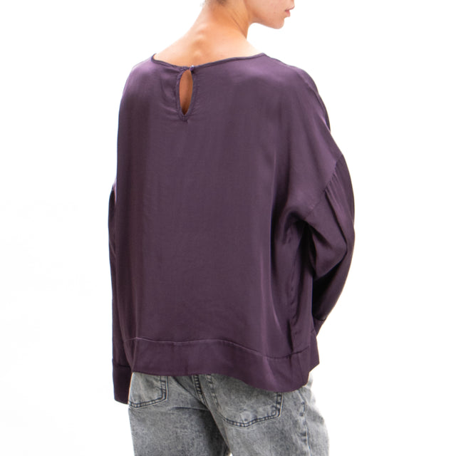 Tensione in-Blusa in satin - prugna