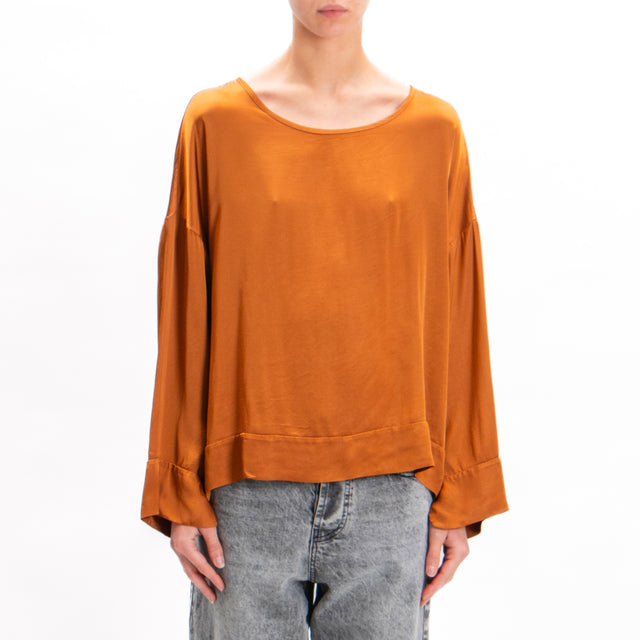 Tensione in-Blusa in satin - coccio